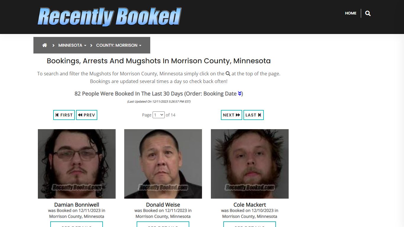 Bookings, Arrests and Mugshots in Morrison County, Minnesota
