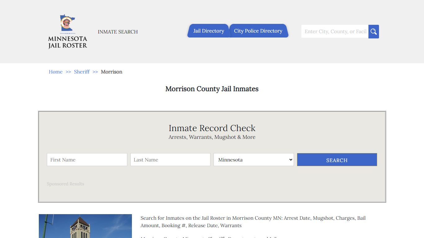 Morrison County Jail Inmates | Jail Roster Search